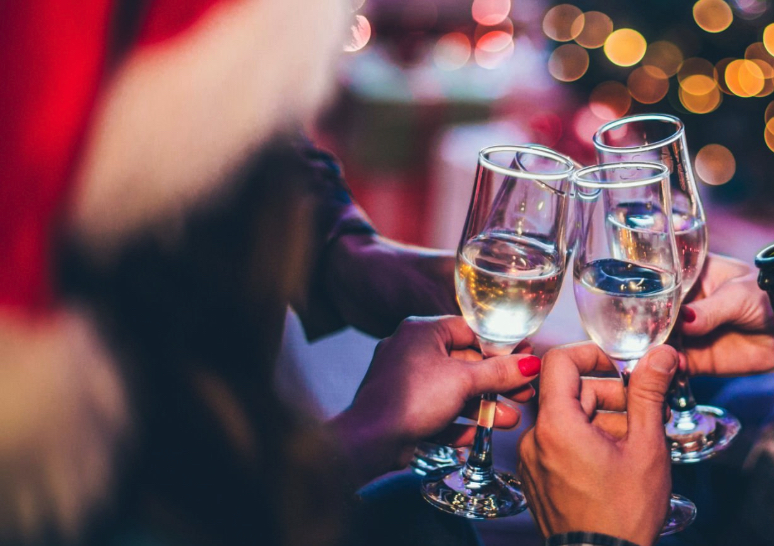 Friends celebrate the holidays